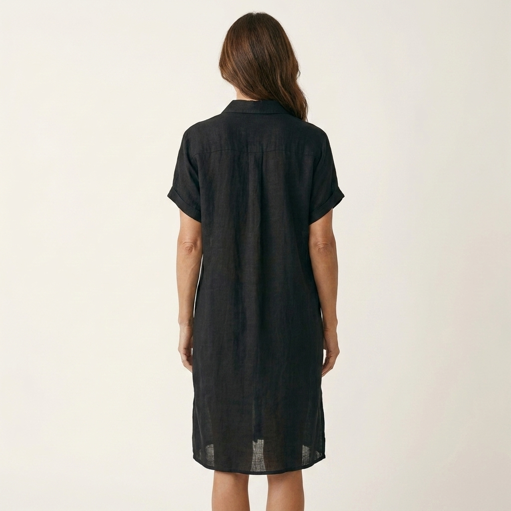 Nidalie | Midi Shirt Dress with Rolled Sleeves