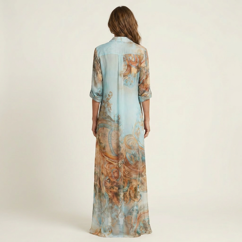 Lanie | Maxi Silk Shirt Dress