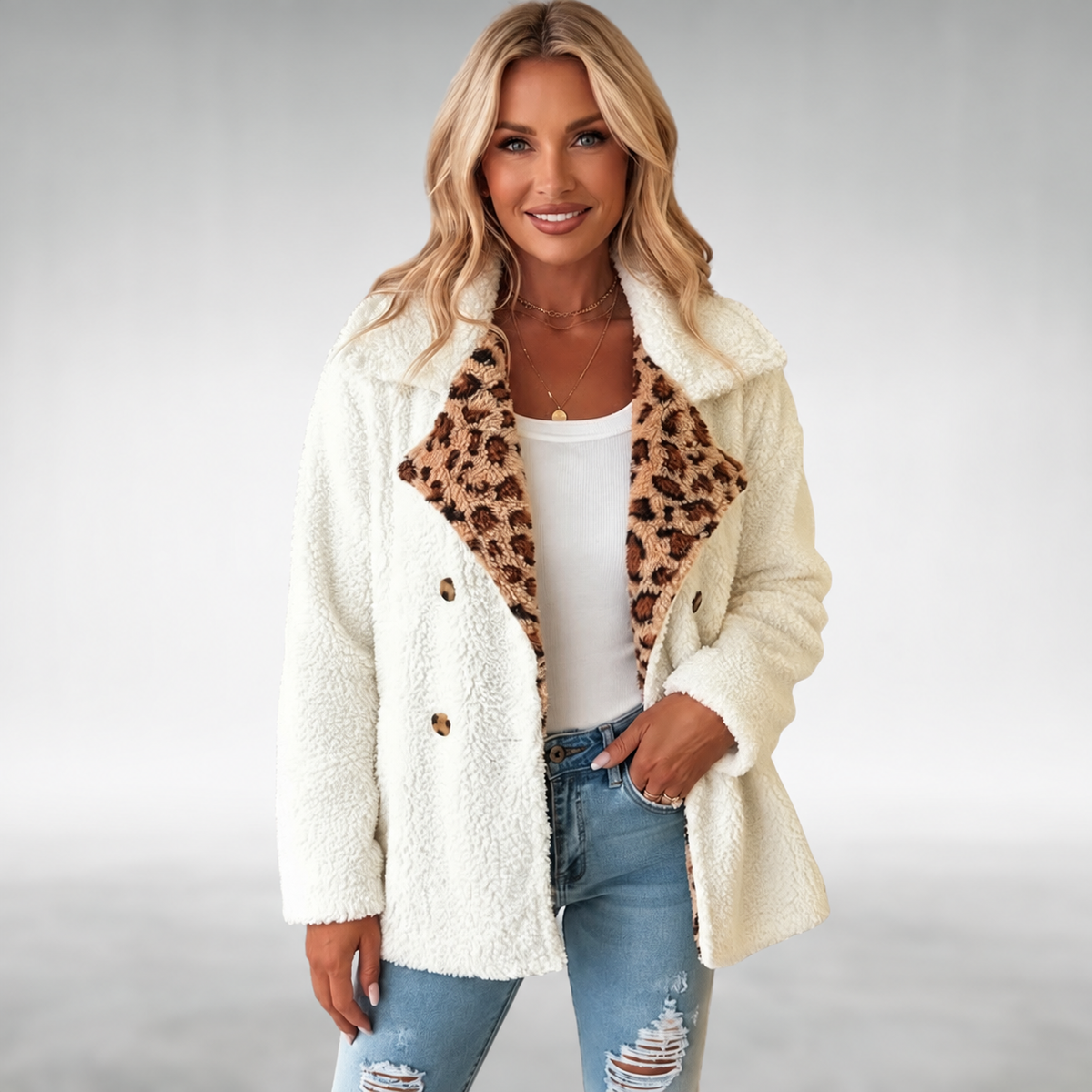 Manteau Teddy Léopard Lori