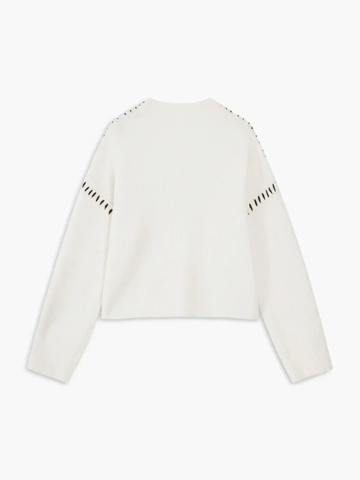Pull en laine blanc Nia de Danoir Paris, col roulé côtelé et détails de couture, pour l’automne, aspect confortable et élégant.