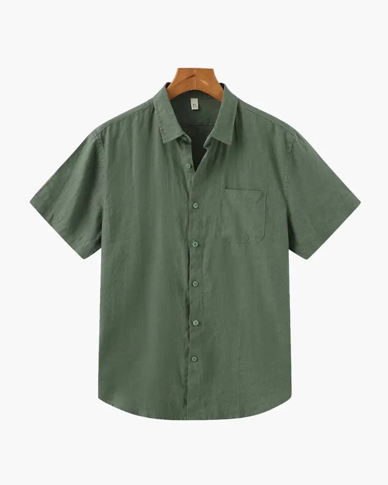 Chemise en lin Cape Town pour homme de la marque Old Money, manches courtes, tissu léger et respirant.