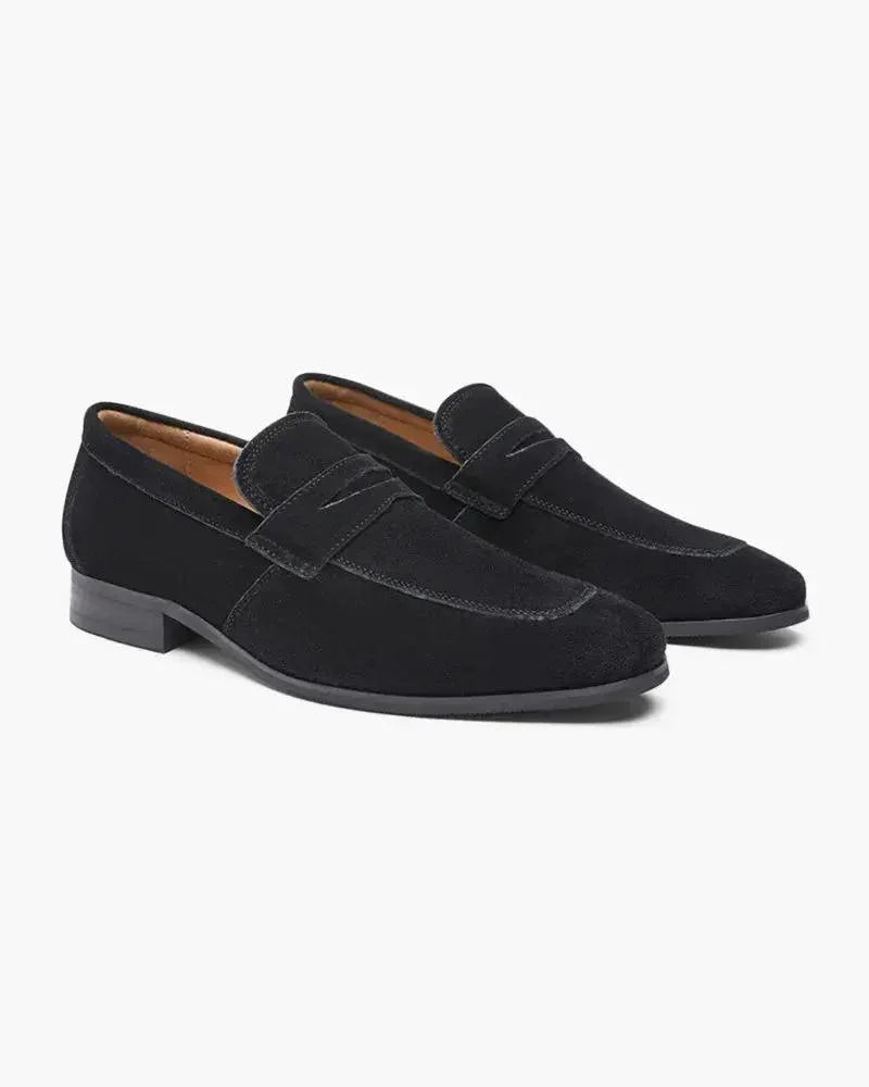 Chaussures mocassins en daim Old Money Old Money Penny Loafers pour homme, style classique avec semelle en caoutchouc.