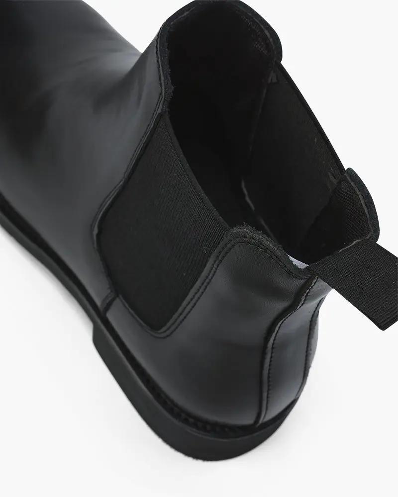 Bottes Chelsea Old Money en cuir marron, style classique avec semelle en caoutchouc et design élégant.