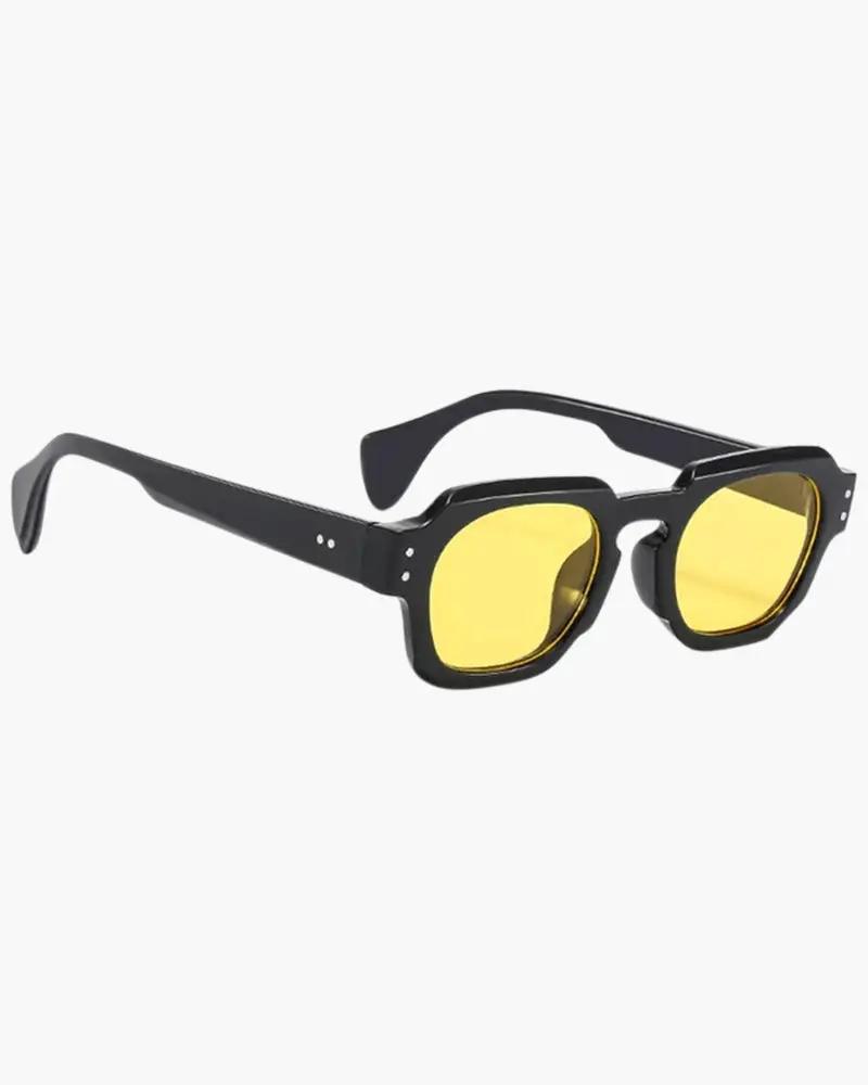 Lunettes de soleil Old Money Monaco pour femmes, carrées, noires et grises, style rétro, protection UV400.