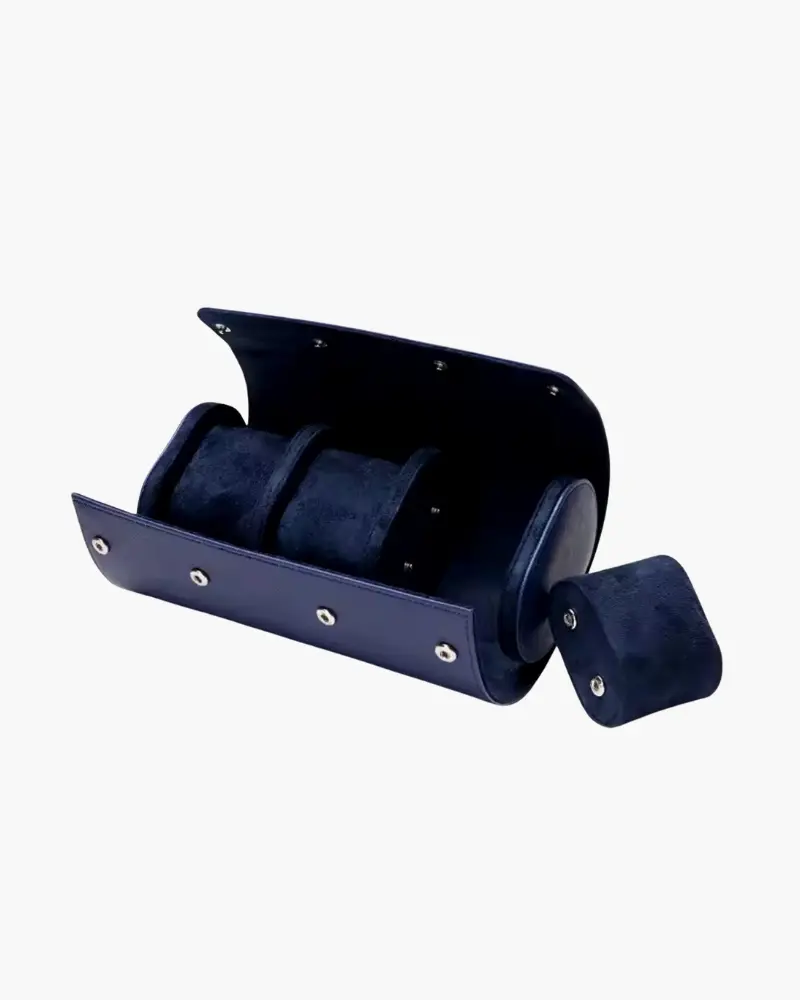 Support pour montres Old Money, élégant porte-montres en cuir noir avec compartiments pour garder plusieurs montres organisées.