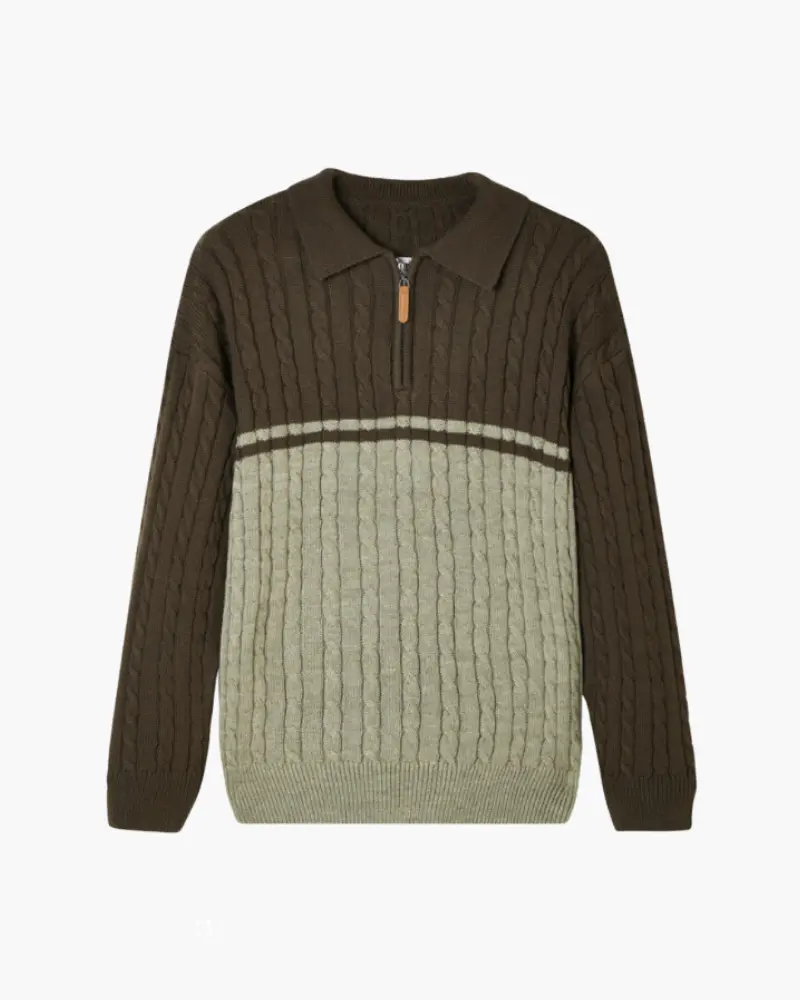 Pull à fermeture éclair en laine 100 % Premium de la marque Old Money, couleur neutre, avec capuche et poches latérales
