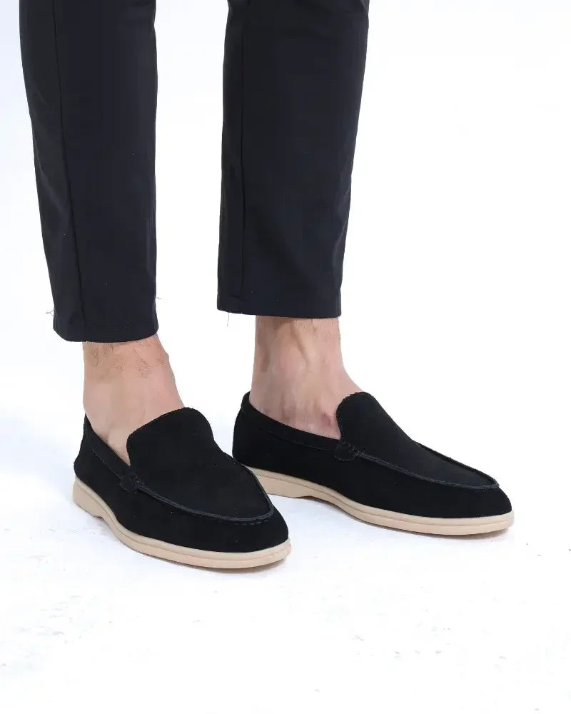 Mocassins en daim Old Money Premium, chaussures élégantes pour homme, en cuir souple et finition raffinée.