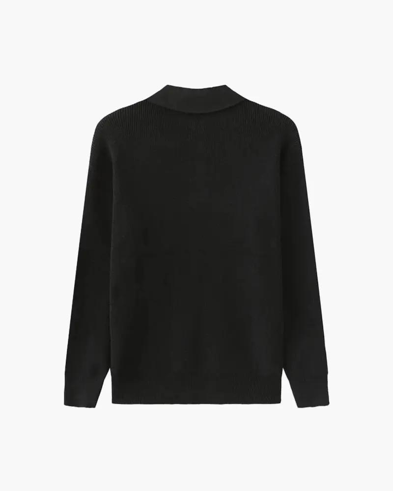 Pull en molleton à demi-zip Old Money Cesare avec col montant, en tissu doux et confortable.