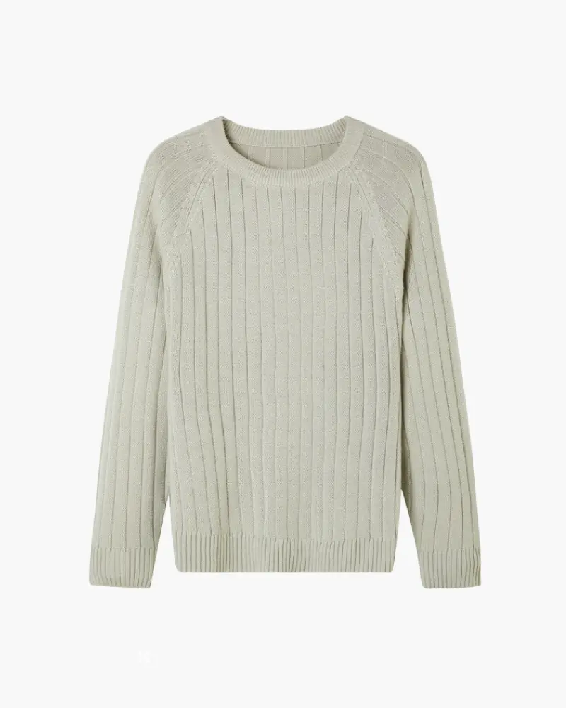 Pull en laine 100 % premium de la marque Old Money, détail du tissu et coupe élégante visible sur l'image.