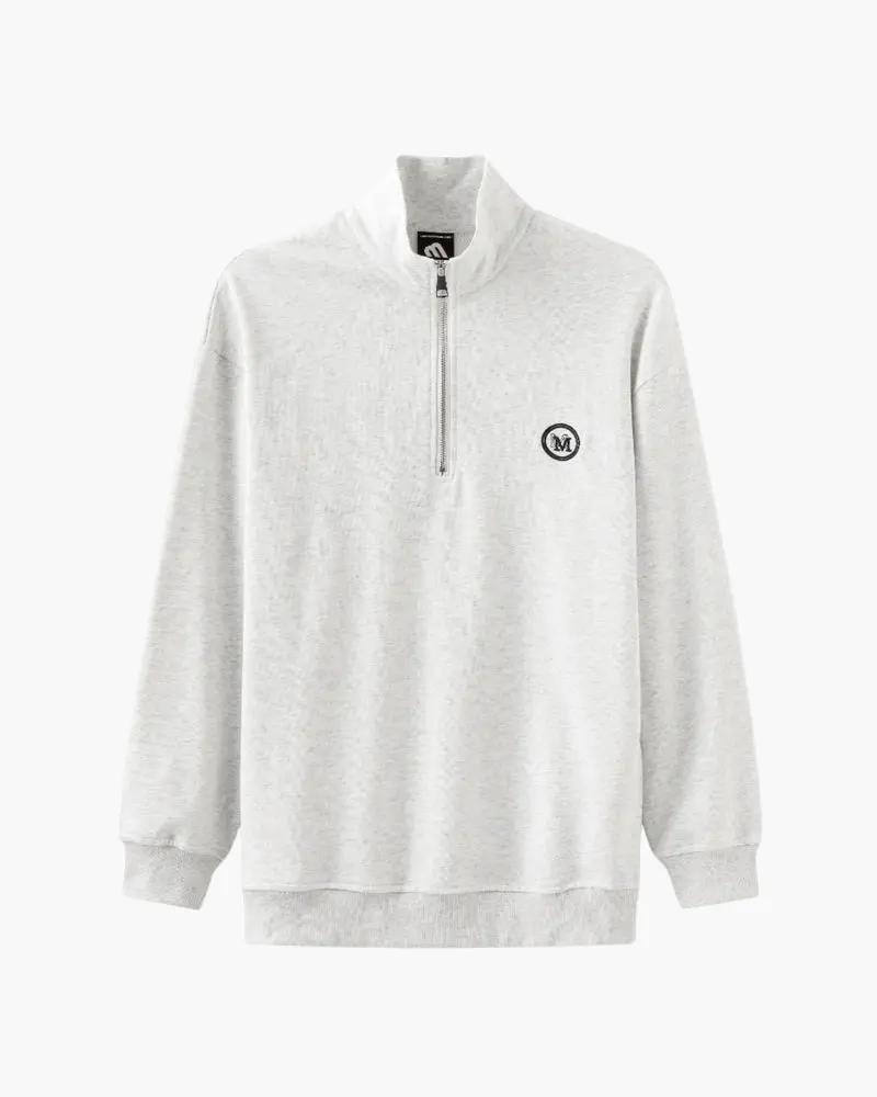 Sweat à capuche Miami en coton de la marque Old Money, fermeture éclair, design décontracté, couleur neutre.