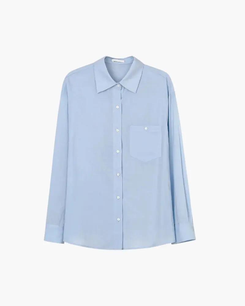 Chemise en lin pour femme Estate Lady de la marque Old Money Women, vue de face avec col et manches longues.