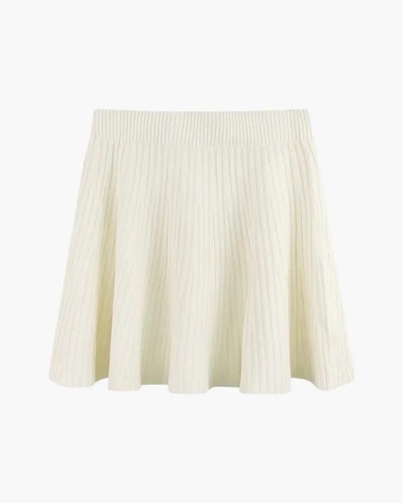 Mini jupe en laine plissée Oxford Old Money Women, coupe courte et élégante, couleur marron, taille unique.