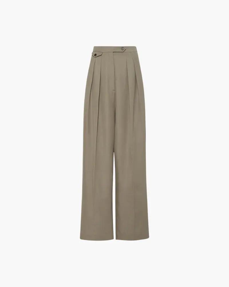 Pantalon en laine oversize pour femme de la marque Old Money Women, coupe ample et tissu chaud.