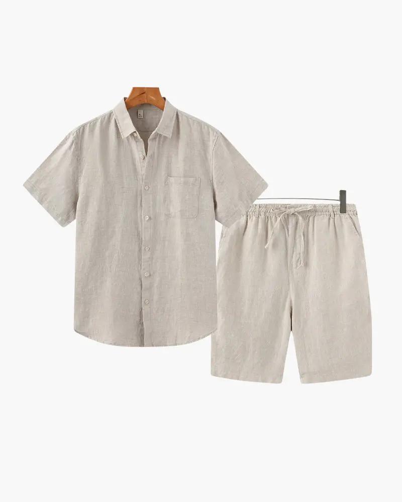 Shorts en lin Old Money WorldWide Old Money Linen Combo, style décontracté avec tissus en lin naturel, couleur classique et détails modernes.