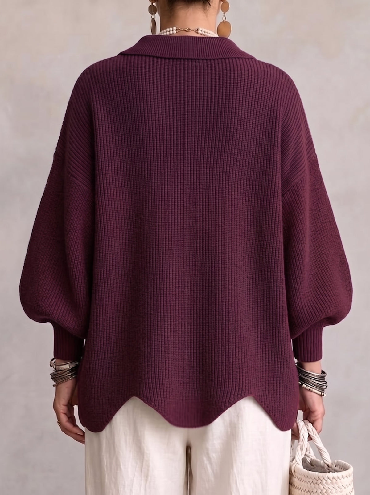Karina - Cardigan Boutonné Oversize avec Col