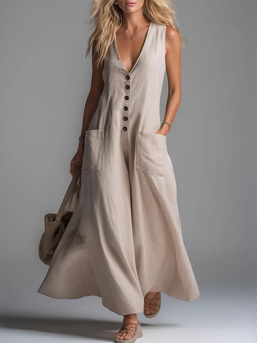 Noa | Robe longue boutonnée