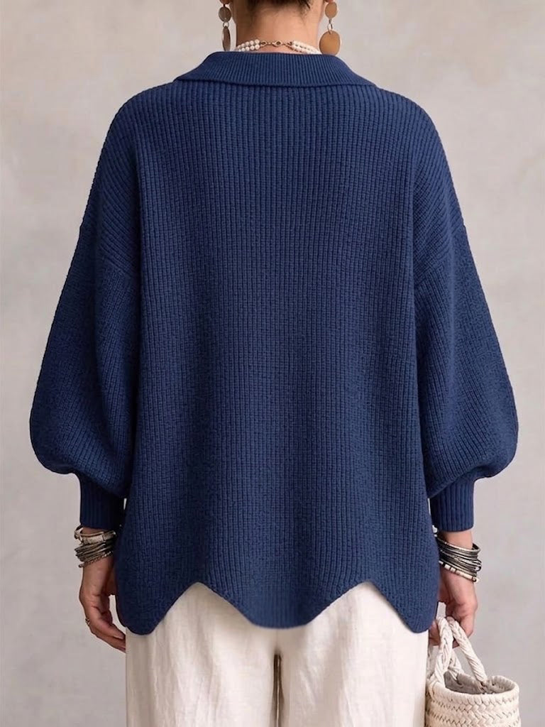 Karina - Cardigan Boutonné Oversize avec Col