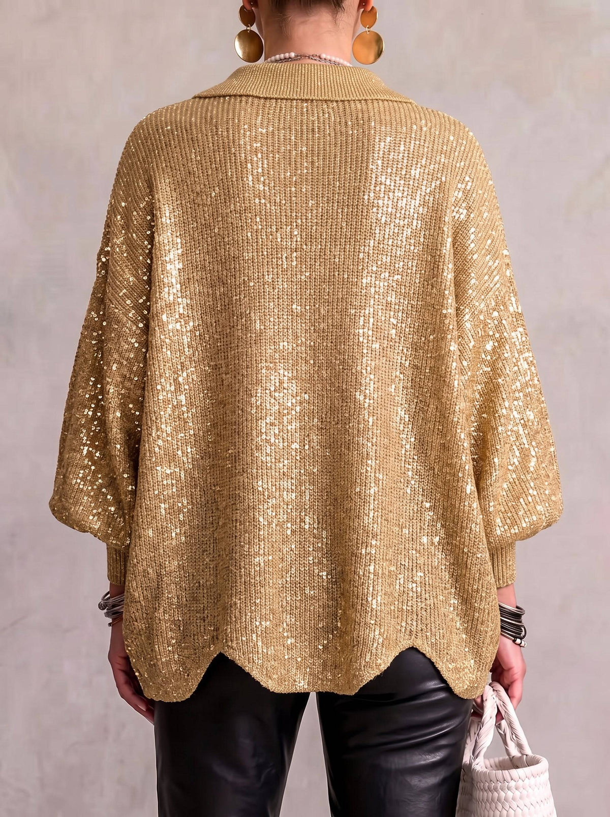 Isadora™ | Cardigan Oversize à Col avec Gros Boutons en Métal