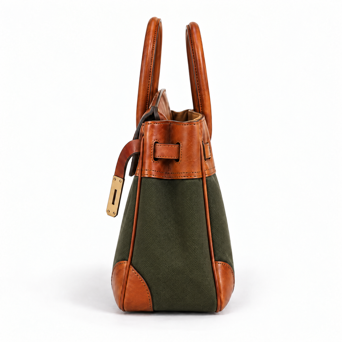 Sac à main Vivienne en cuir de Danoir Paris, vue de côté, fait main, design élégant et sophistiqué.