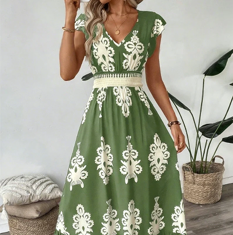 Candela | Robe longue baroque à col en V