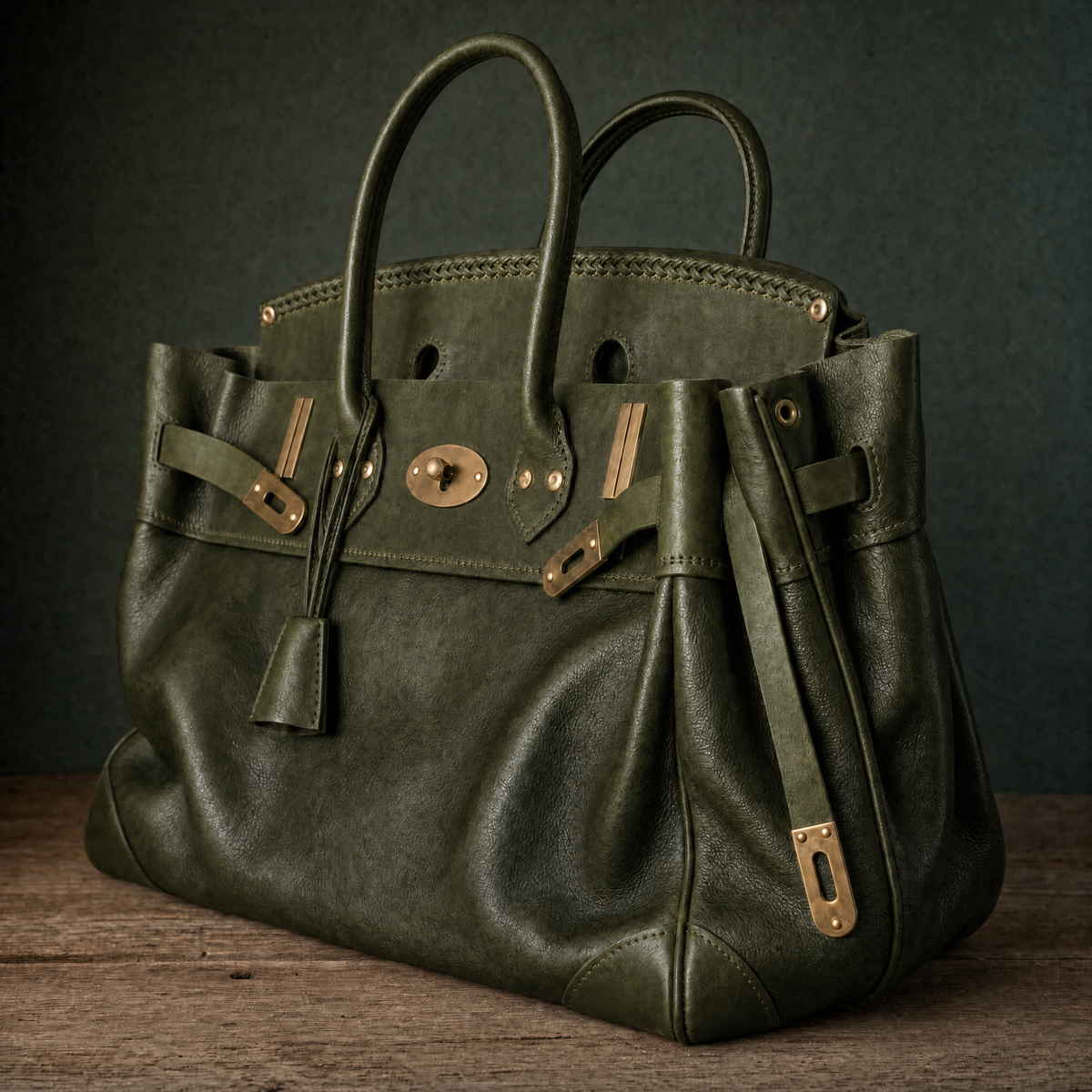 Sac à main Danoir Paris Vivienne en cuir, vue trois-quarts, avec poignée élégante et détails sophistiqués.